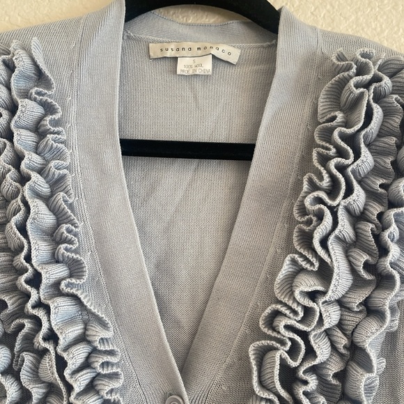 Susana Monaco Light Blue Wool Cardigan Sweater - Picture 3 of 4